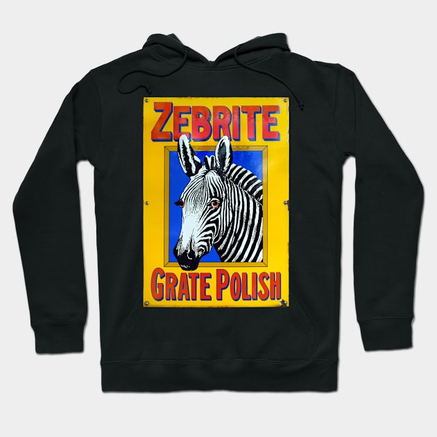 Zebrite, vintage enamel advertising Hoodie by JonDelorme